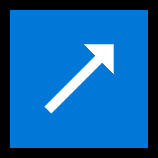 Up-Right Arrow as drawn by Microsoft in Windows 10 Creators Update
