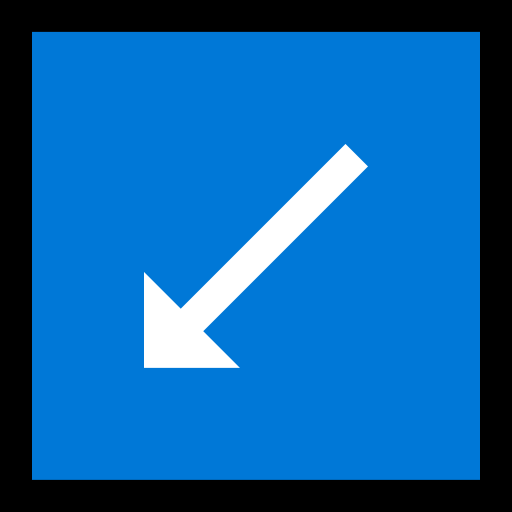 Down-Left Arrow as drawn by Microsoft in Windows 10 Creators Update