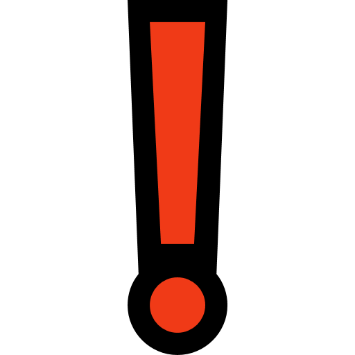 Red Exclamation Mark as drawn by Microsoft in Windows 10 Creators Update