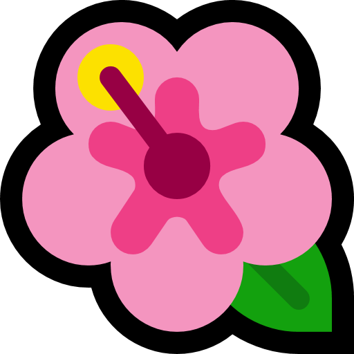 Hibiscus as drawn by Microsoft in Windows 10 Fall Creators Update