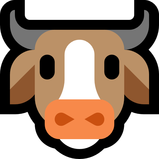 Cow Face as drawn by Microsoft in Windows 10 Fall Creators Update