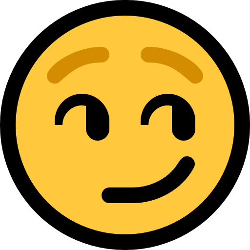 Smirking Face as drawn by Microsoft in Windows 10 Fall Creators Update