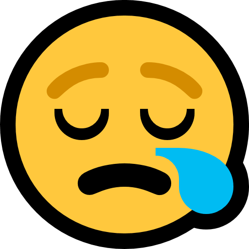Sleepy Face as drawn by Microsoft in Windows 10 Fall Creators Update