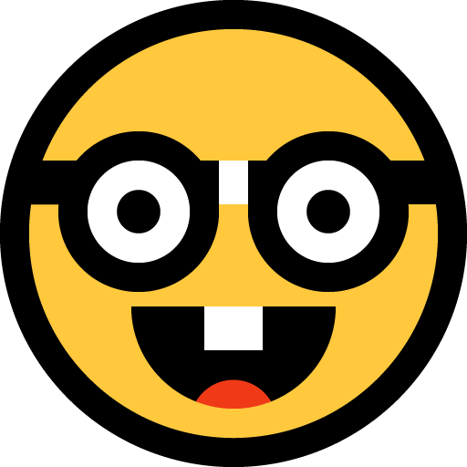 Nerd Face as drawn by Microsoft in Windows 10 Fall Creators Update