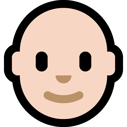 man: light skin tone, bald — Microsoft