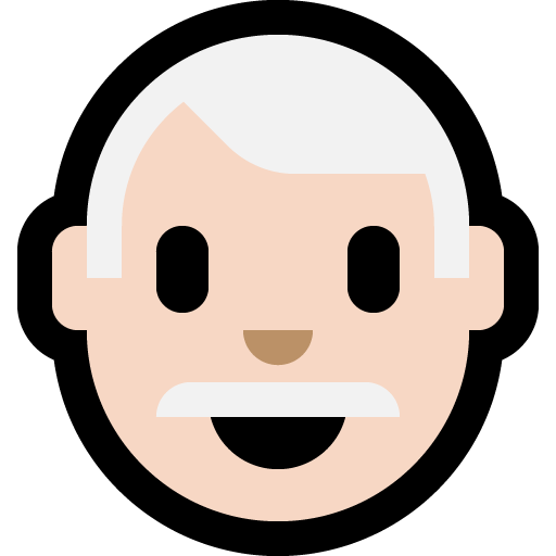 man: light skin tone, white hair — Microsoft