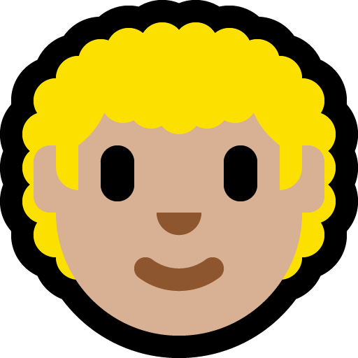 man: medium-light skin tone, curly hair — Microsoft