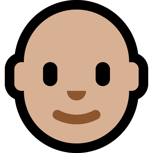 man: medium-light skin tone, bald — Microsoft