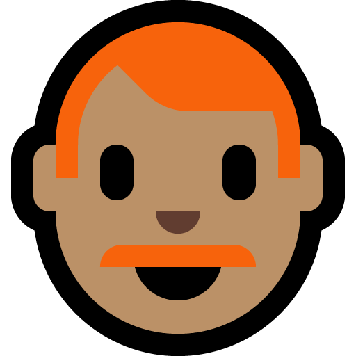 man: medium skin tone, red hair — Microsoft