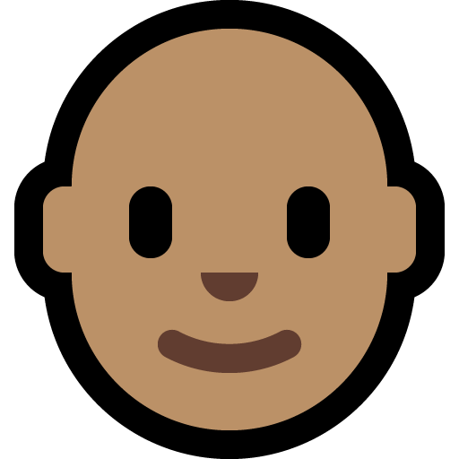 man: medium skin tone, bald — Microsoft