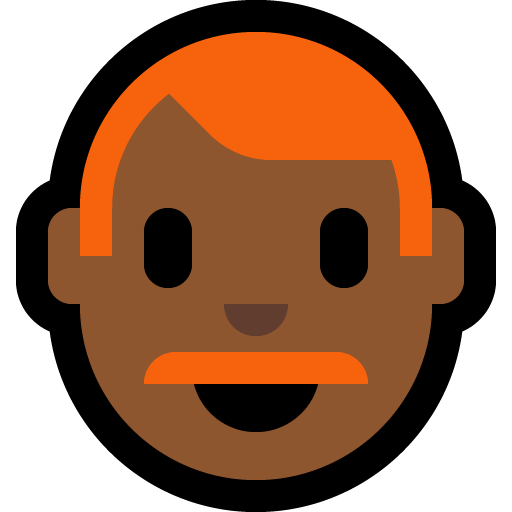 man: medium-dark skin tone, red hair — Microsoft