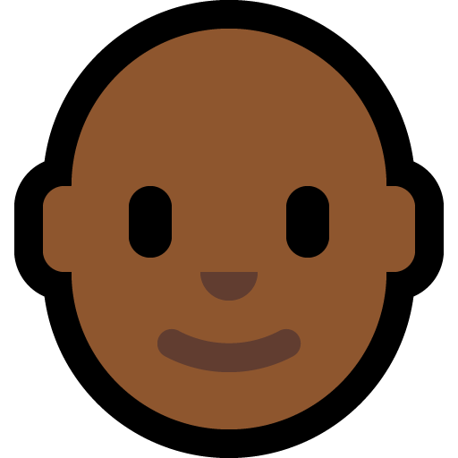 man: medium-dark skin tone, bald — Microsoft