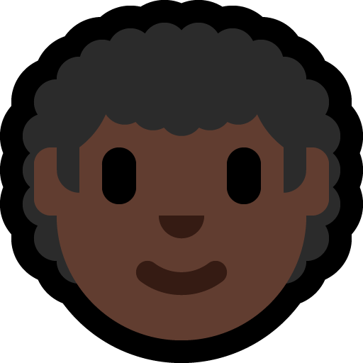man: dark skin tone, curly hair — Microsoft