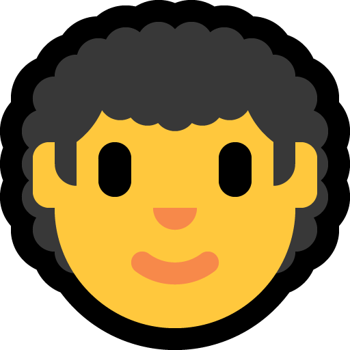 man: curly hair — Microsoft