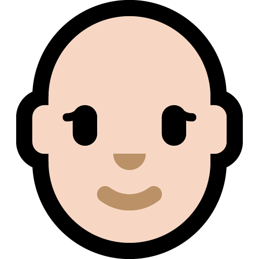 woman: light skin tone, bald — Microsoft