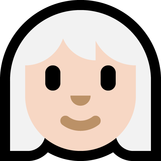 woman: light skin tone, white hair — Microsoft