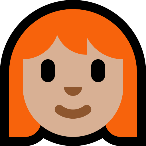 woman: medium-light skin tone, red hair — Microsoft