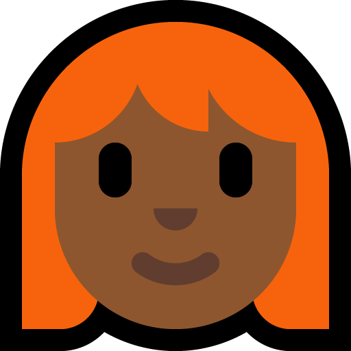woman: medium-dark skin tone, red hair — Microsoft