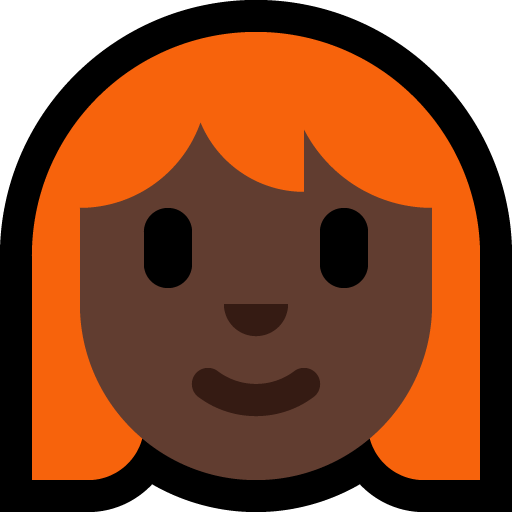 woman: dark skin tone, red hair — Microsoft