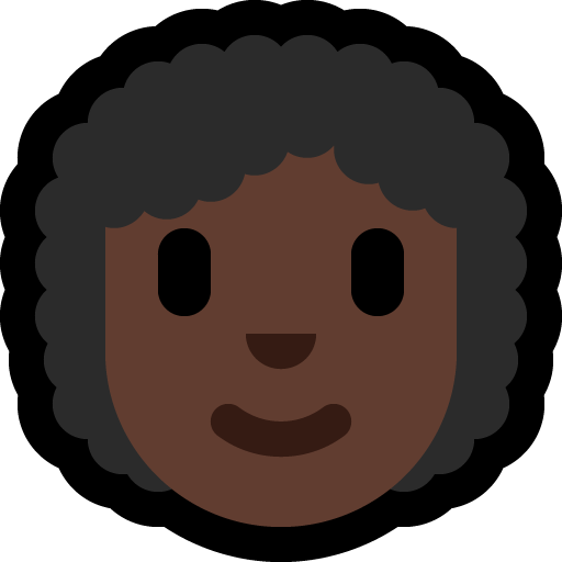 woman: dark skin tone, curly hair — Microsoft