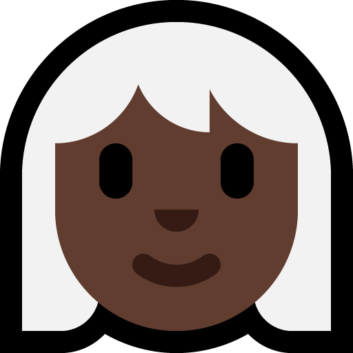 woman: dark skin tone, white hair — Microsoft