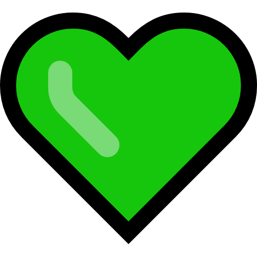 Green Heart as drawn by Microsoft in Windows 10 May 2019 Update