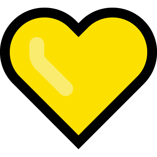Coração Amarelo as drawn by Microsoft in Windows 10 May 2019 Update