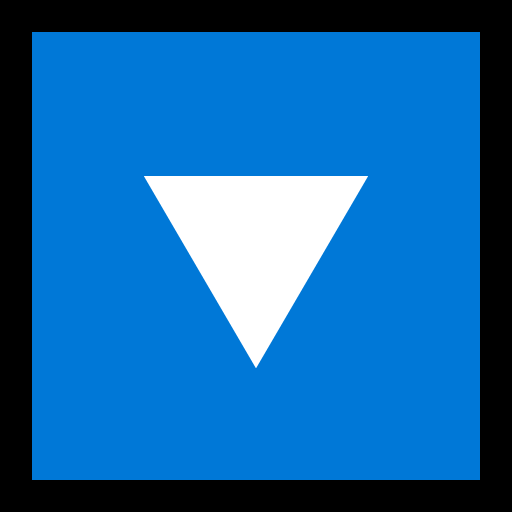 Downwards Button as drawn by Microsoft in Windows 10 May 2019 Update