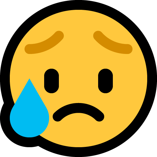 Sad but Relieved Face as drawn by Microsoft in Windows 10 May 2019 Update