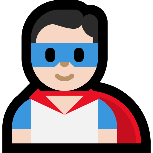 man superhero: light skin tone — Microsoft