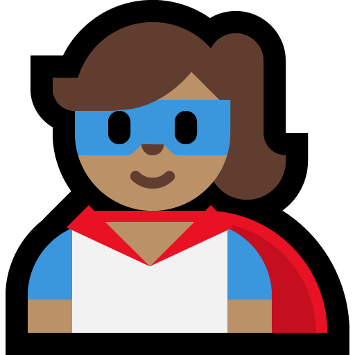 woman superhero: medium skin tone — Microsoft