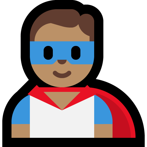 man superhero: medium skin tone — Microsoft