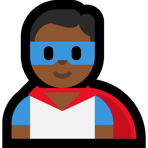man superhero: medium-dark skin tone — Microsoft