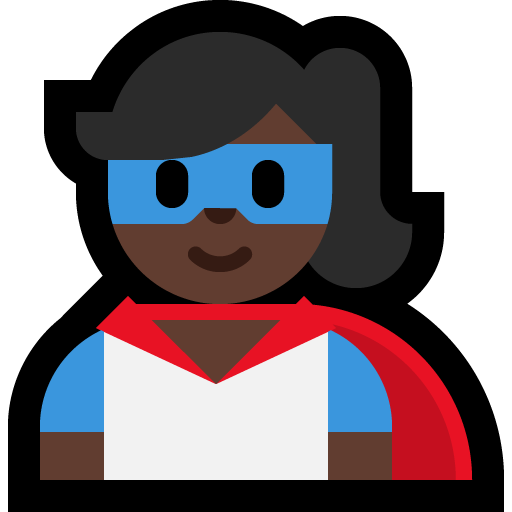 woman superhero: dark skin tone — Microsoft