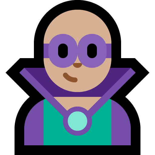 man supervillain: medium-light skin tone — Microsoft