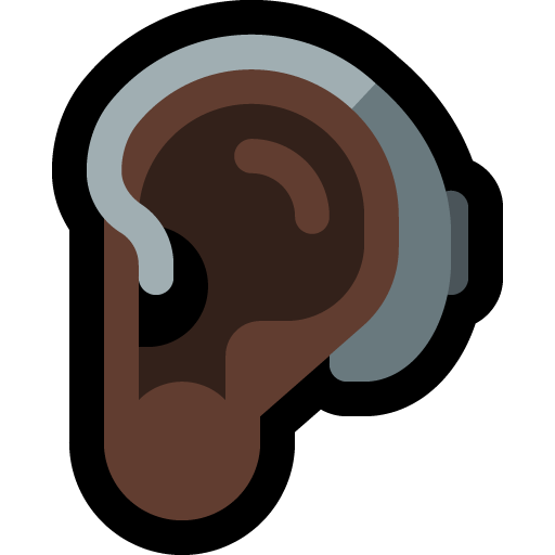 ear with hearing aid: dark skin tone — Microsoft