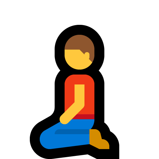 Man Kneeling as drawn by Microsoft in Windows 10 May 2019 Update