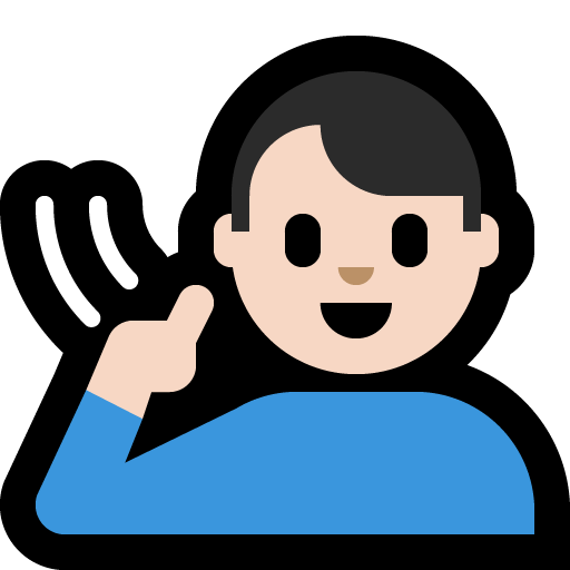 deaf man: light skin tone — Microsoft