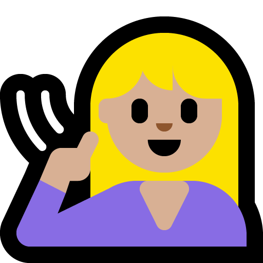 deaf woman: medium-light skin tone — Microsoft