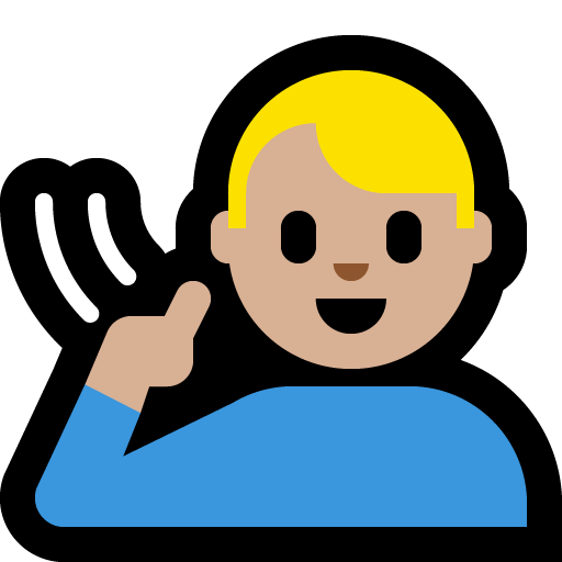 deaf man: medium-light skin tone — Microsoft