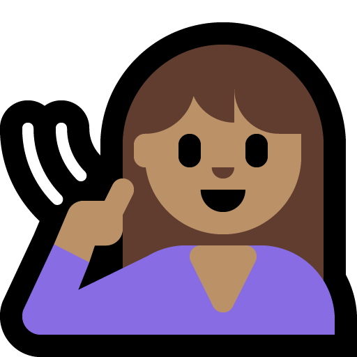 deaf woman: medium skin tone — Microsoft