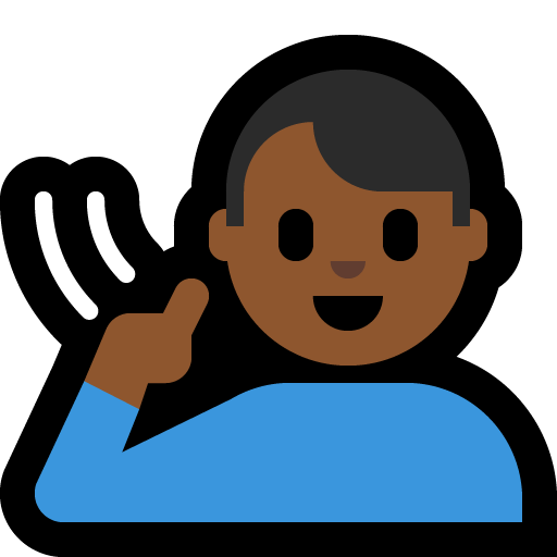 deaf man: medium-dark skin tone — Microsoft