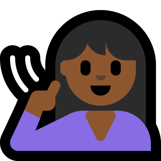 deaf person: medium-dark skin tone — Microsoft