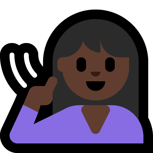 deaf person: dark skin tone — Microsoft