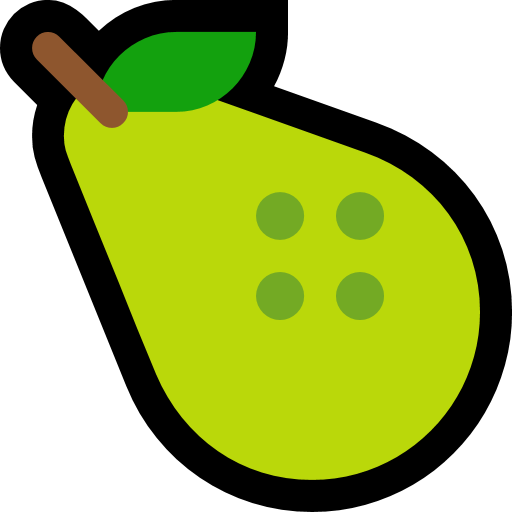 Pear as drawn by Microsoft in Windows 10 October 2018 Update