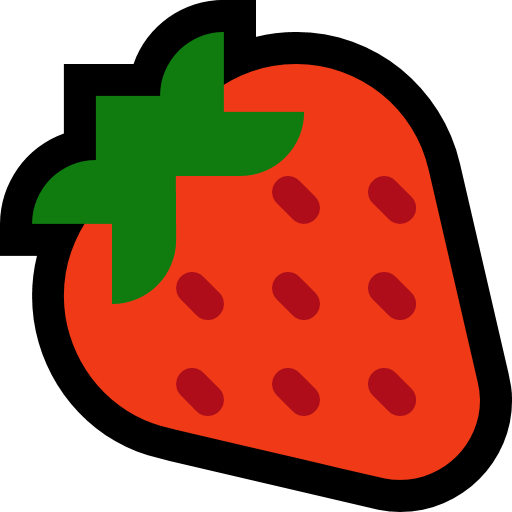 Strawberry as drawn by Microsoft in Windows 10 October 2018 Update