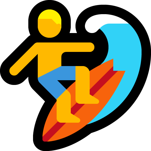 Man Surfing as drawn by Microsoft in Windows 10 October 2018 Update