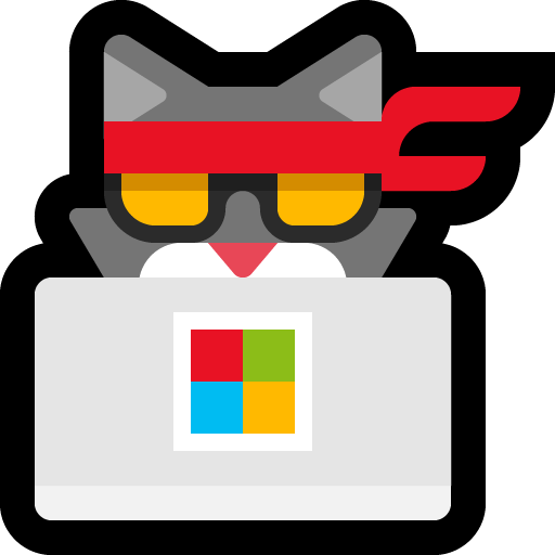 Hacker Cat as drawn by Microsoft in Windows 10 October 2018 Update