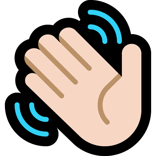 Waving Hand: Light Skin Tone as drawn by Microsoft in Windows 10 October 2018 Update