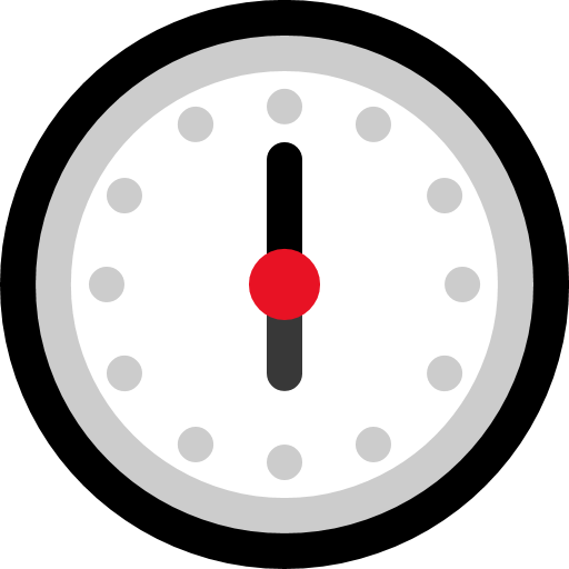 Six O’clock as drawn by Microsoft in Windows 10 October 2018 Update